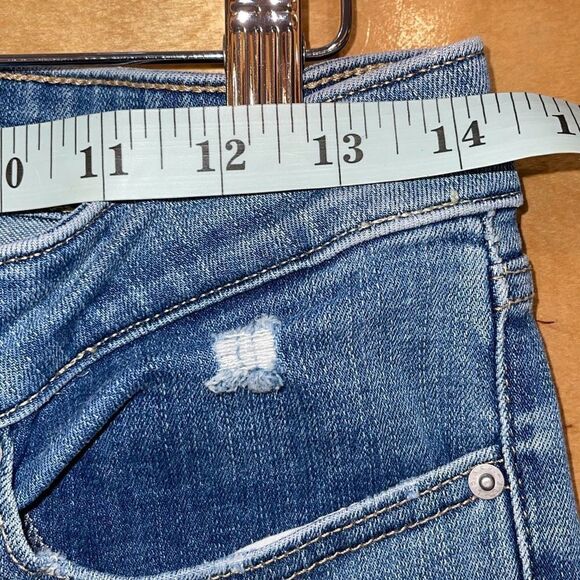 Levi’s 711 Skinny Cropped Denim Jeans Distressed Stretch  Medium Wash Size 28 - Picture 8 of 10